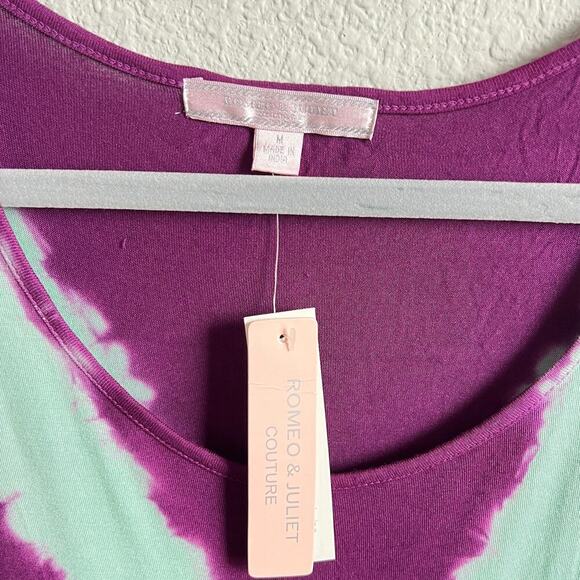 New Romeo & Juliet Green Purple Tie Dye Chevron Stripe Maxi Dress Women's M - Picture 4 of 4